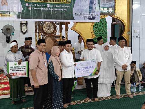 BPJS Tenaga Kerja Serahkan Santunan 42 Juta Sempena Safari Ramadhan Gubernur Riau di Kampar