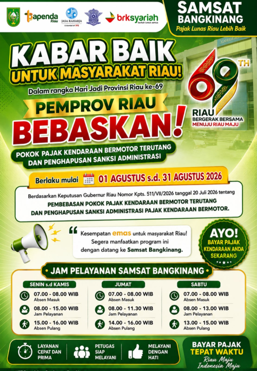 Program Pemutihan Pajak Dimulai,Samsat Bangkinang Tambah Jam Operasional