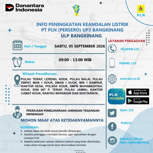 PLN Padamkan Listrik Sejumlah Wilayah di Kuok Besok, Cek Daftar Lokasinya
