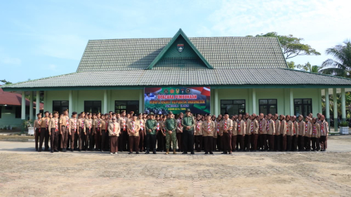 Pramuka Inhil Digembleng di Makodim 0314/Inhil, Dandim Tekankan Jiwa Patriotisme