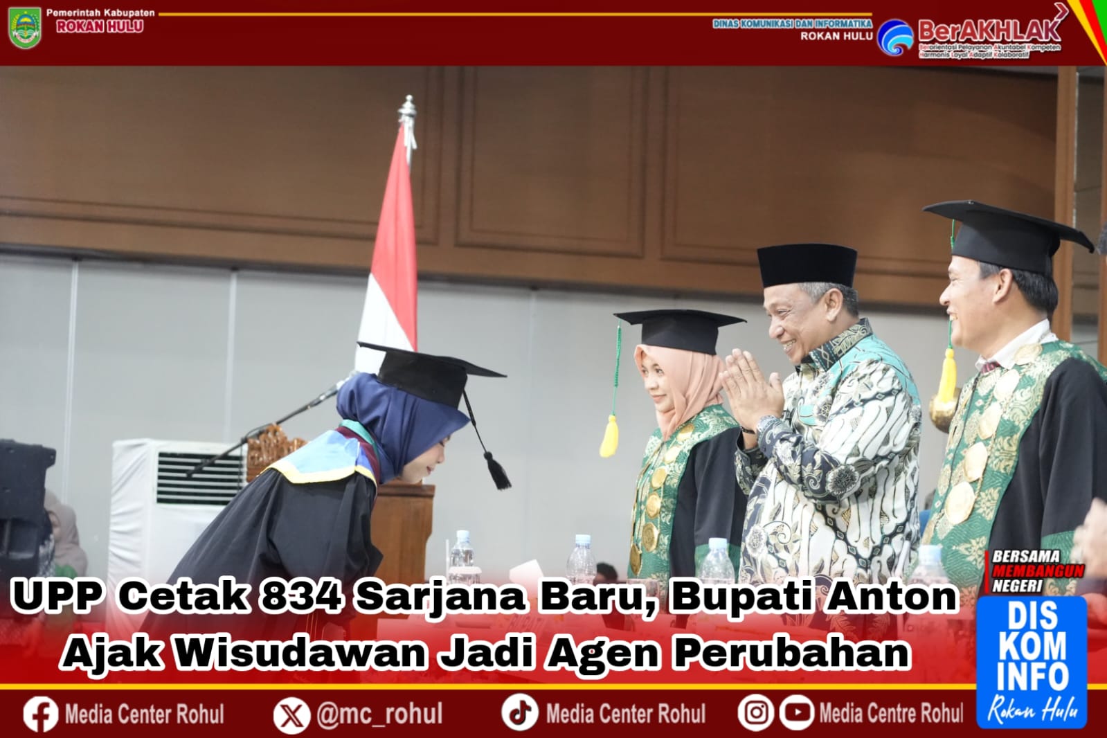 UPP Cetak 834 Sarjana Baru, Bupati Anton Ajak Wisudawan Jadi Agen Perubahan