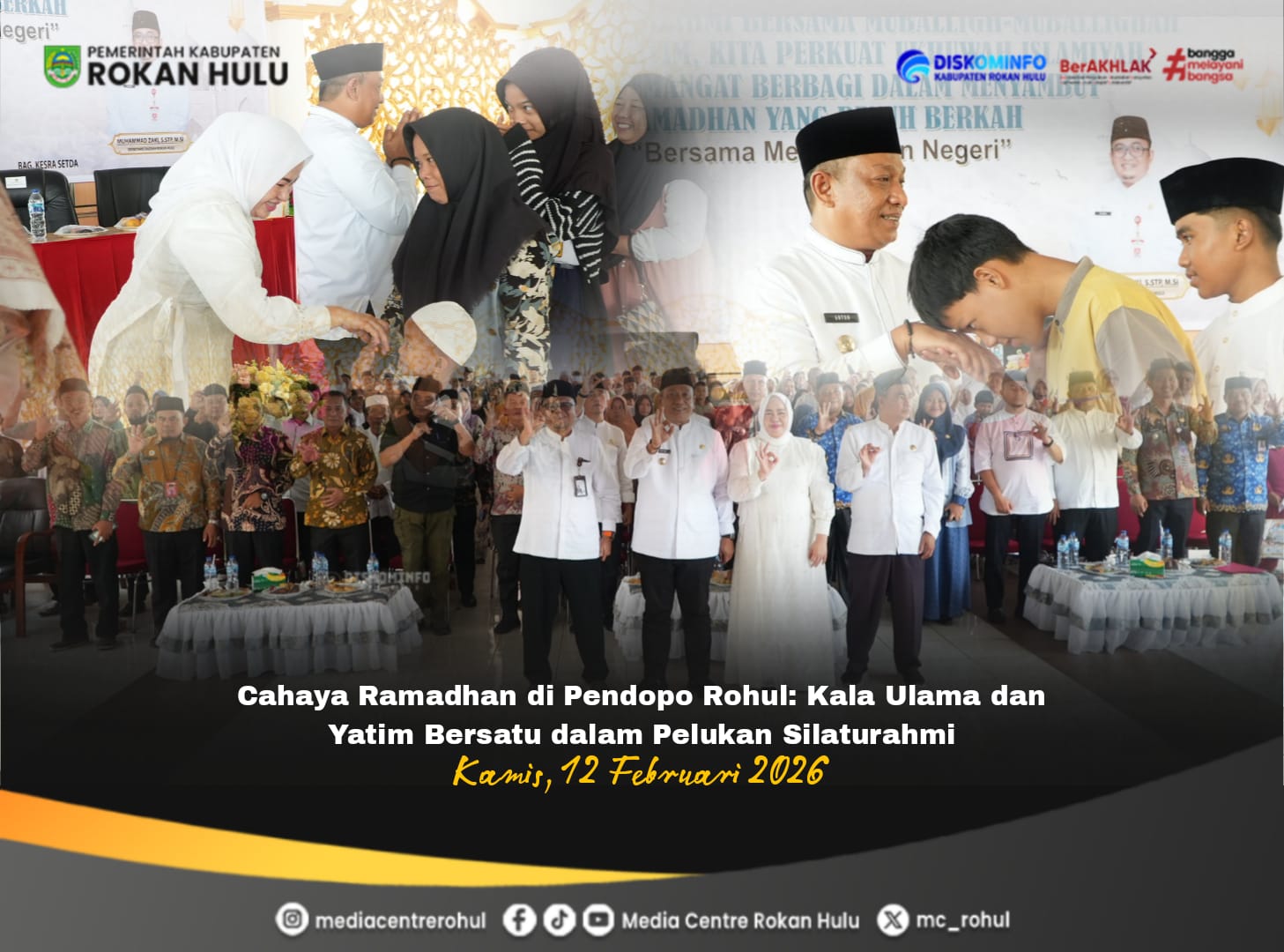 Pemkab Rohul Santuni Ratusan Anak Yatim Sambut Ramadhan 1447 H