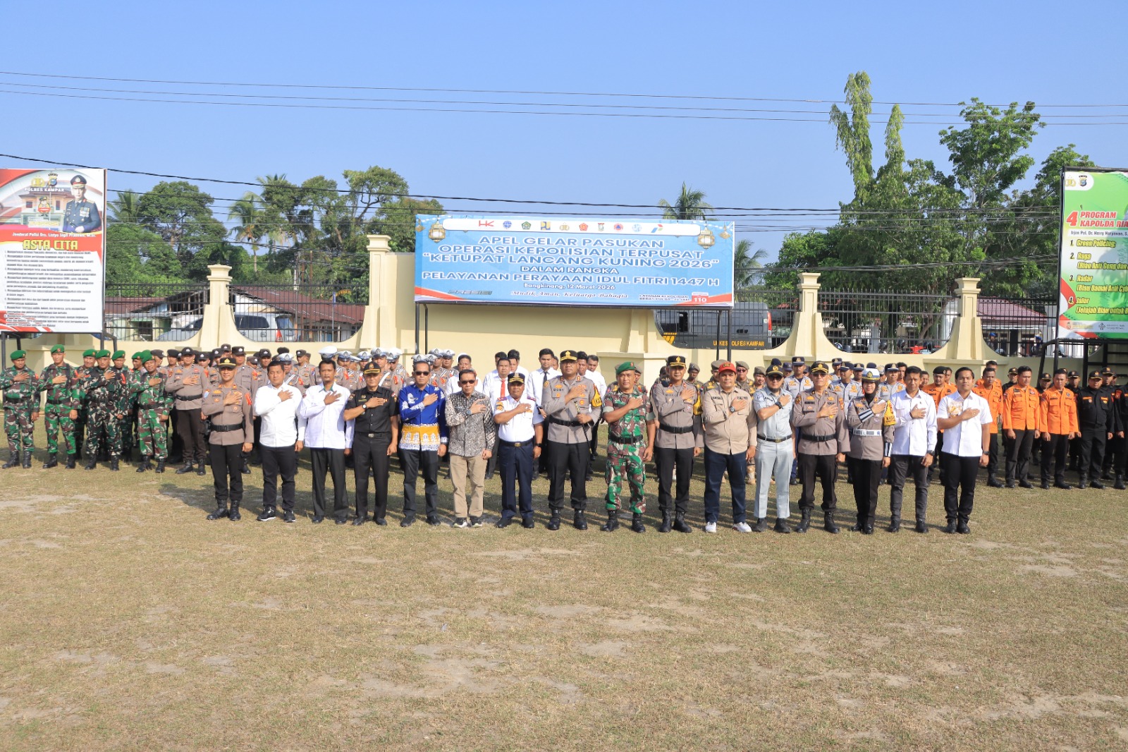 Kapolres Kampar Pimpin Apel Operasi Ketupat 2026, Fokus Pengamanan Arus Mudik