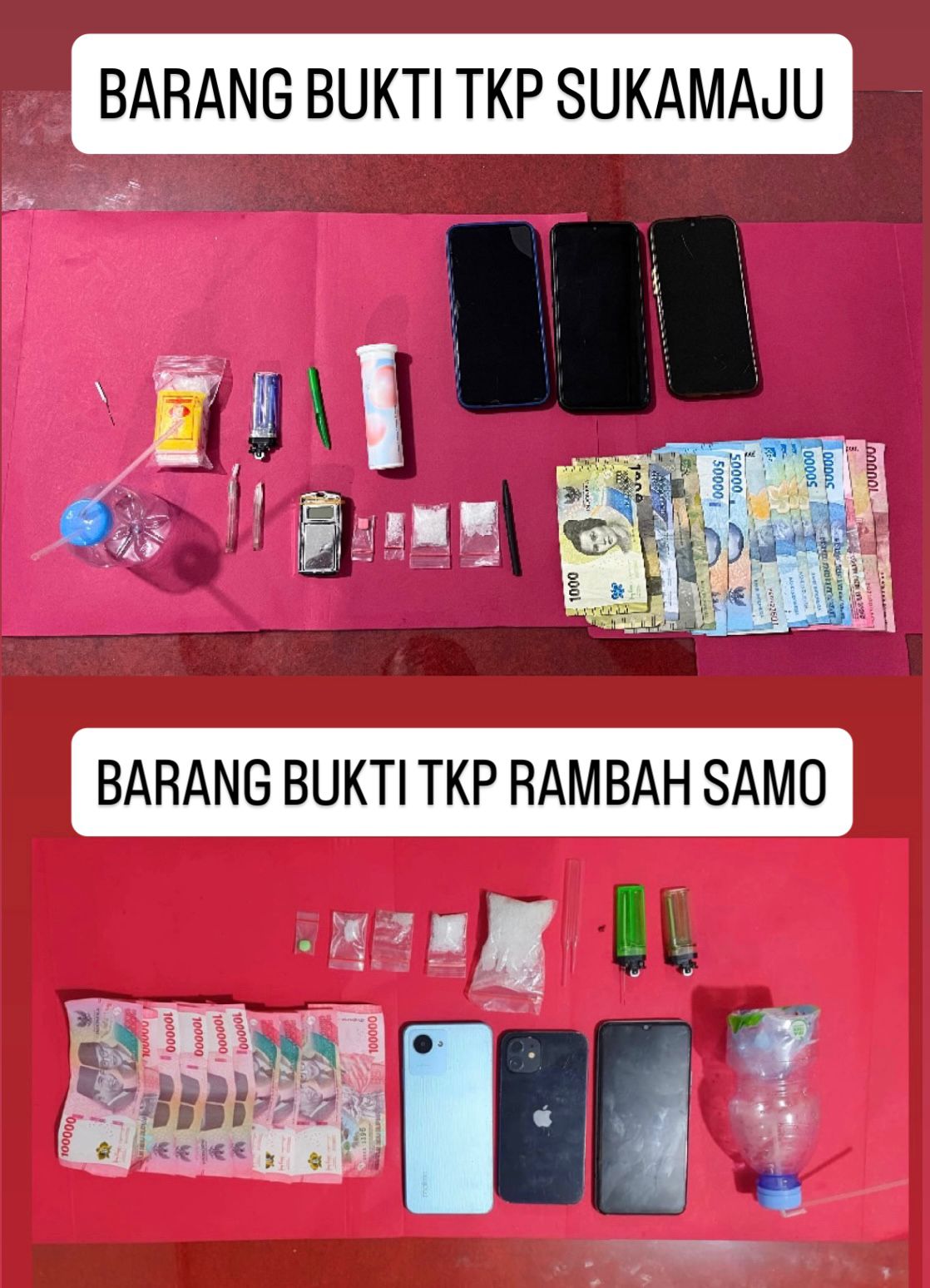Polsek Ujung Batu Ringkus 6 Pelaku Narkoba, Sita 33 Gram Sabu dan Ekstasi