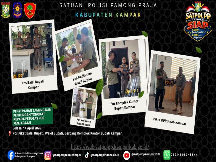 Satpol PP Kampar Perkuat Pengamanan Pos Jaga dengan Perlengkapan Baru