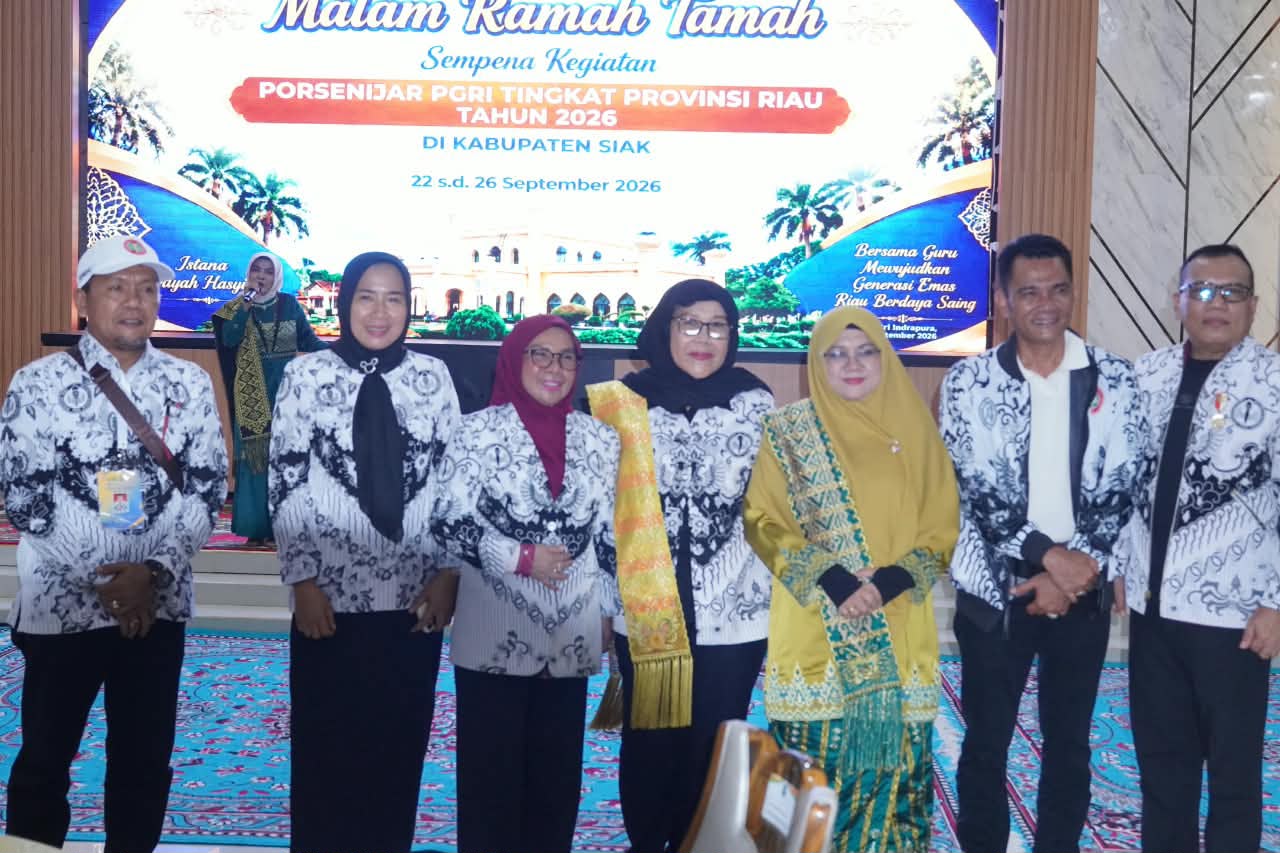Ketua PGRI Kampar Misharti Perkuat Silaturahmi Guru di Porsenijar Riau 2026