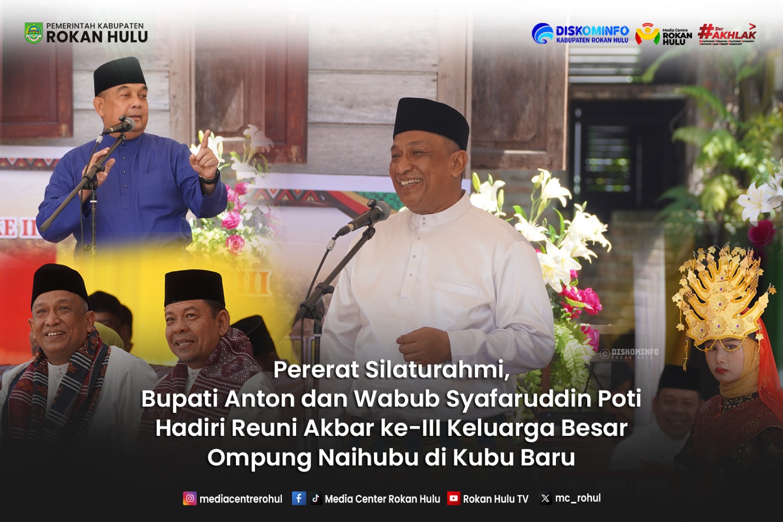 Pererat Silaturahmi, Bupati Anton Hadiri Reuni Akbar ke-3 Keluarga Besar Ompung Naihubu di Kubu Baru